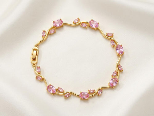 Tulip Crystal Bracelet – Elegant Floral Stone Bracelet for Women
