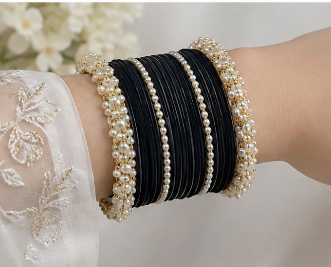 Black Pearl Bangle Set