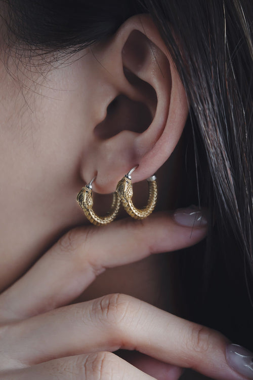 Gold hoops worn