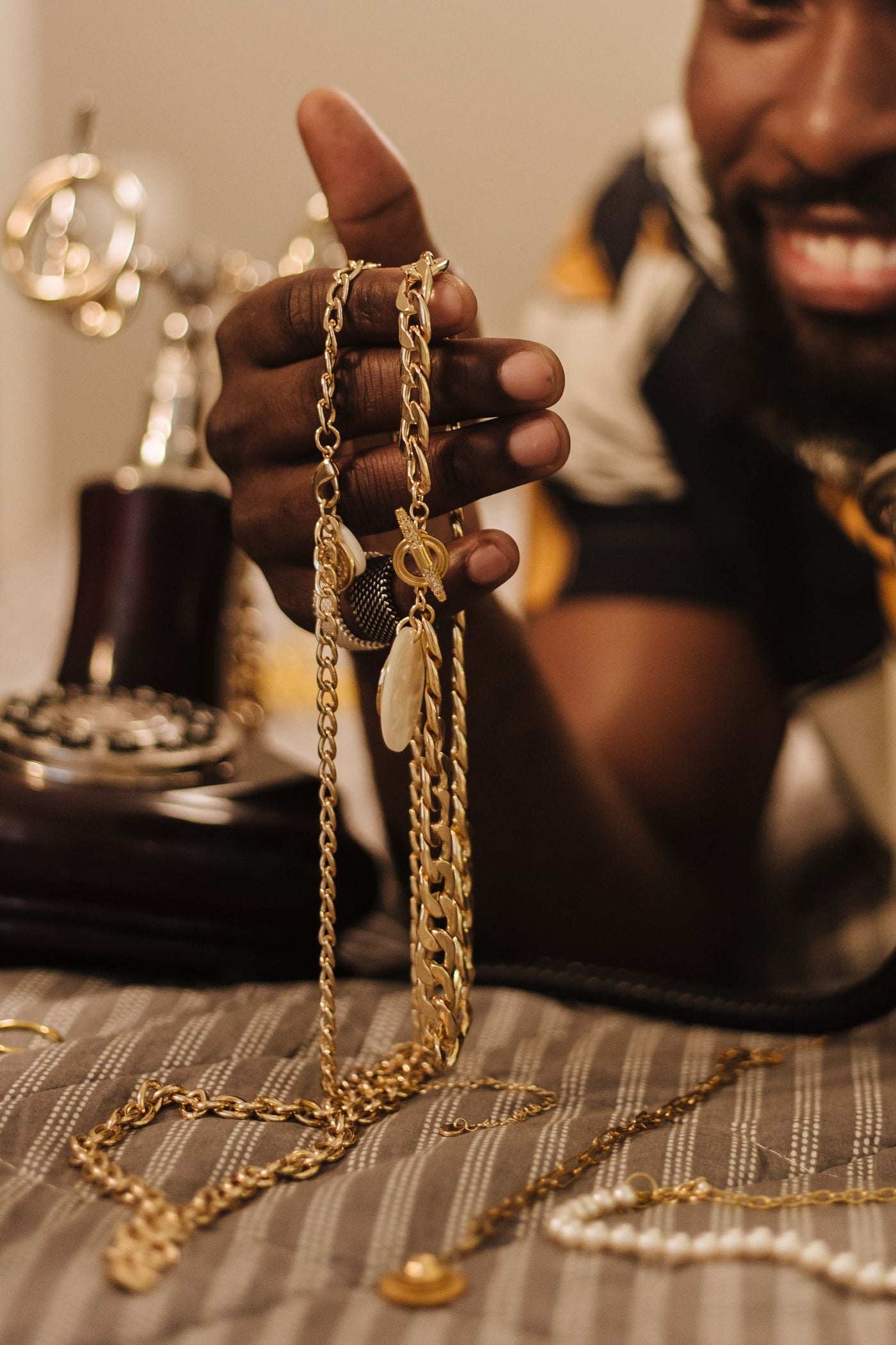 Layered gold chains