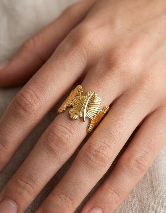 Layered Gold Leaf Ring